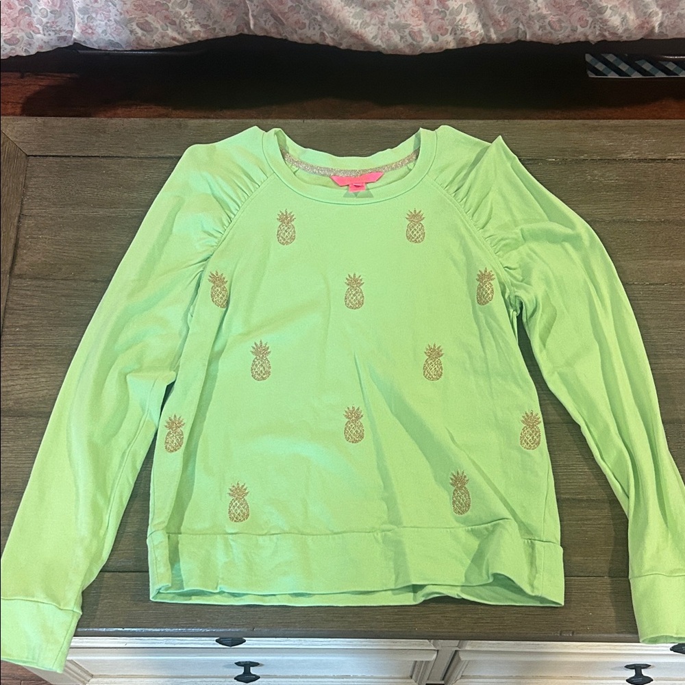 Lilly Pulitzer Lime Green Pineapple Sweatshirt